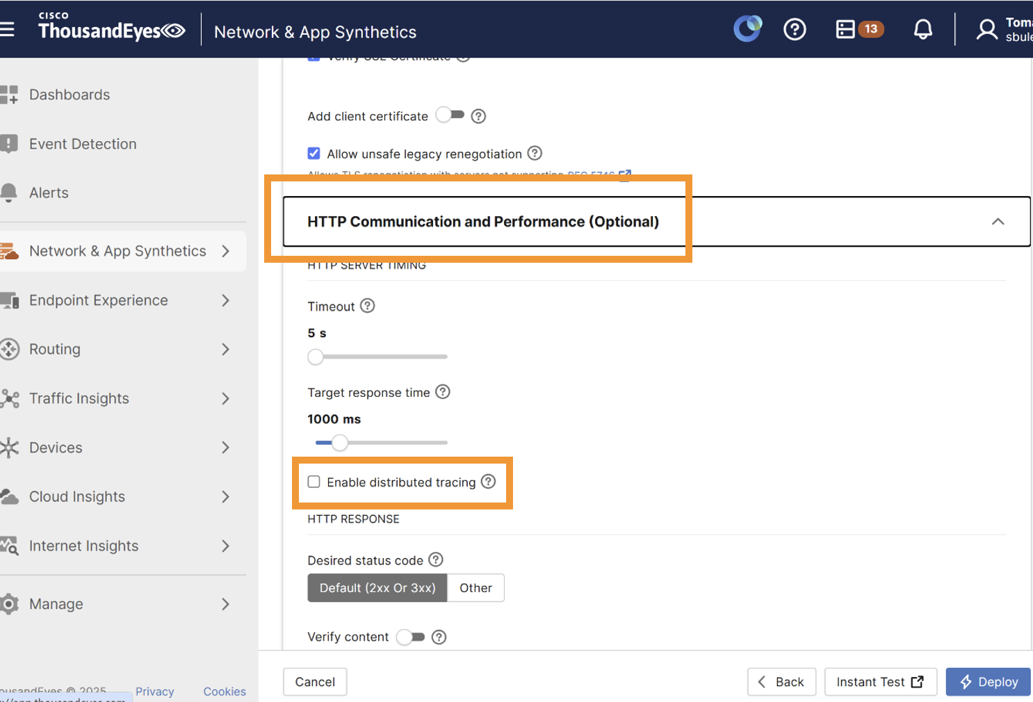 Enable distributed tracing