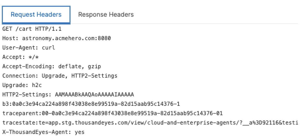 Trace headers