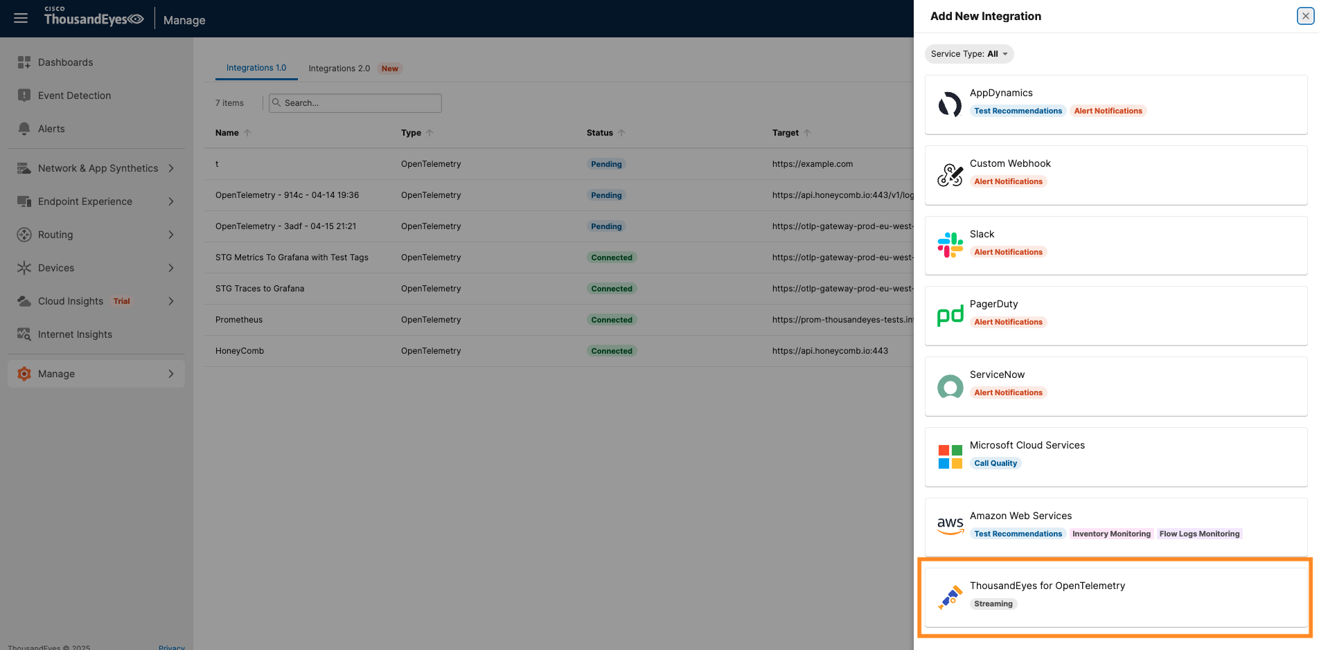 opentelemetry integration