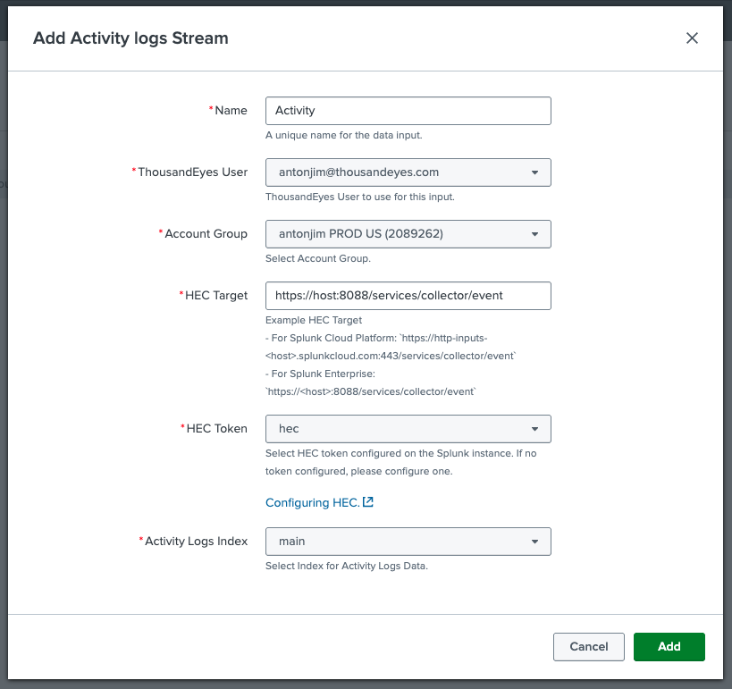 Activity Input
